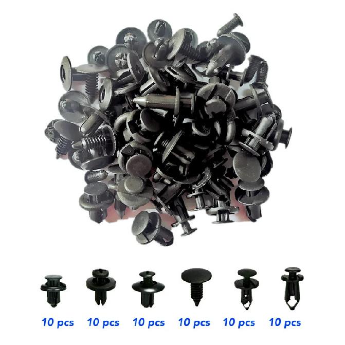 6 Size 60Pcs Auto Fastener Clips For Toyota wish mark x supra gt86 4runner avensis Camry RAV4 Prado Corolla YARIS