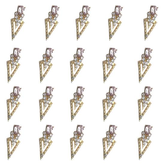 

20 шт., трехмерные стразы для ногтей, сияющие, выдолбленные, непадающие, самодельные, сплав, V-образная капля, искусственный бриллиант, декор для ногтей, принадлежности для ногтей Y