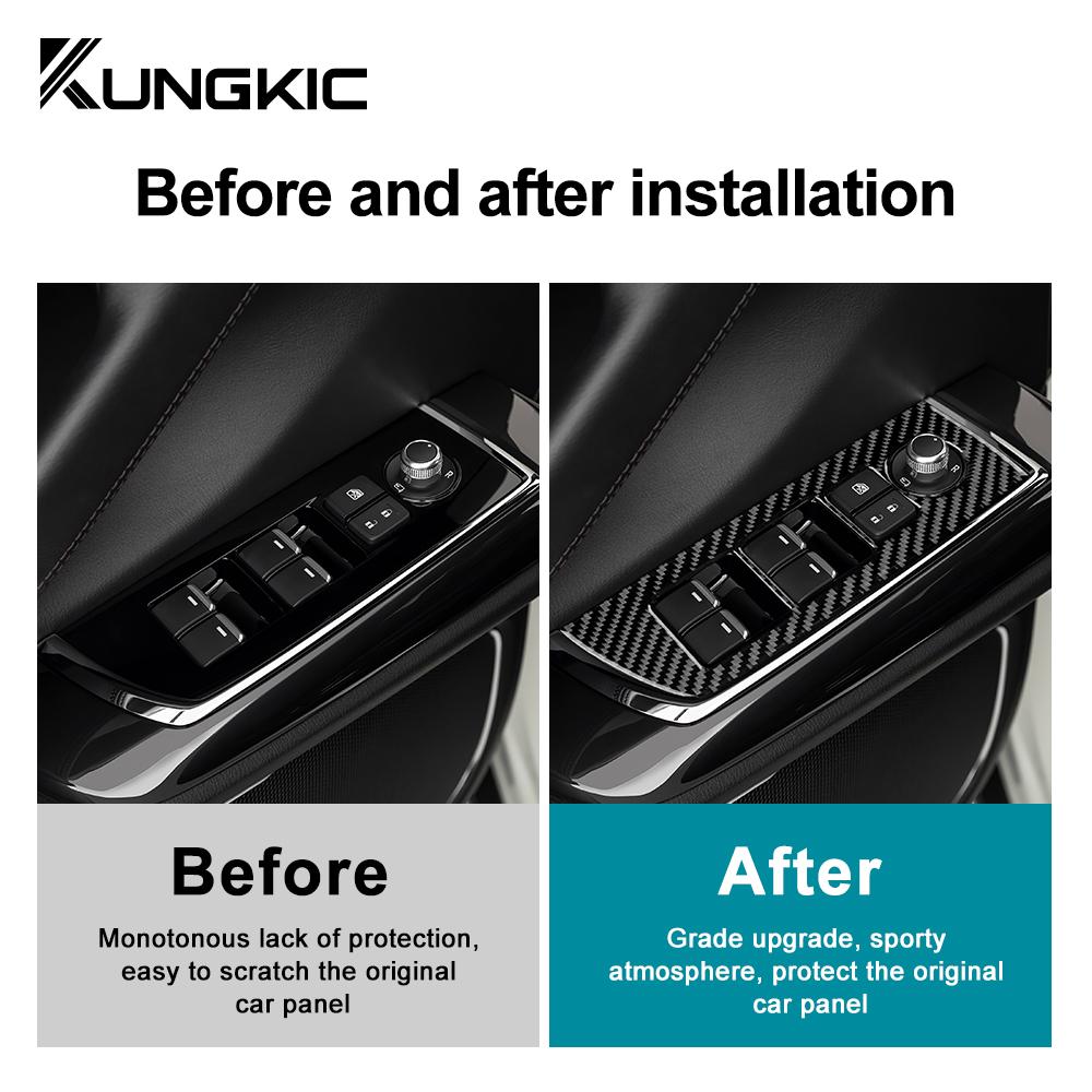 Real Carbon Fiber Sticker For Mazda CX-9 2019 2020 2025 2025 2025 RHD LHD Car Window Lift Decor Panel Interior Accessories