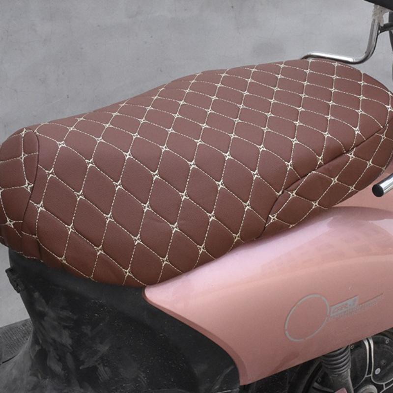 Motorcycle Seat Cushion Cover 3D Mesh Waterproof Seat Cushion Protector Protection Breathable Anti-Skid PU Leather for Scooter