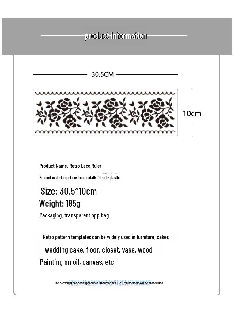 Retro Pattern Cake Decorating Embossing Template for DIY Lace and Spray Paint