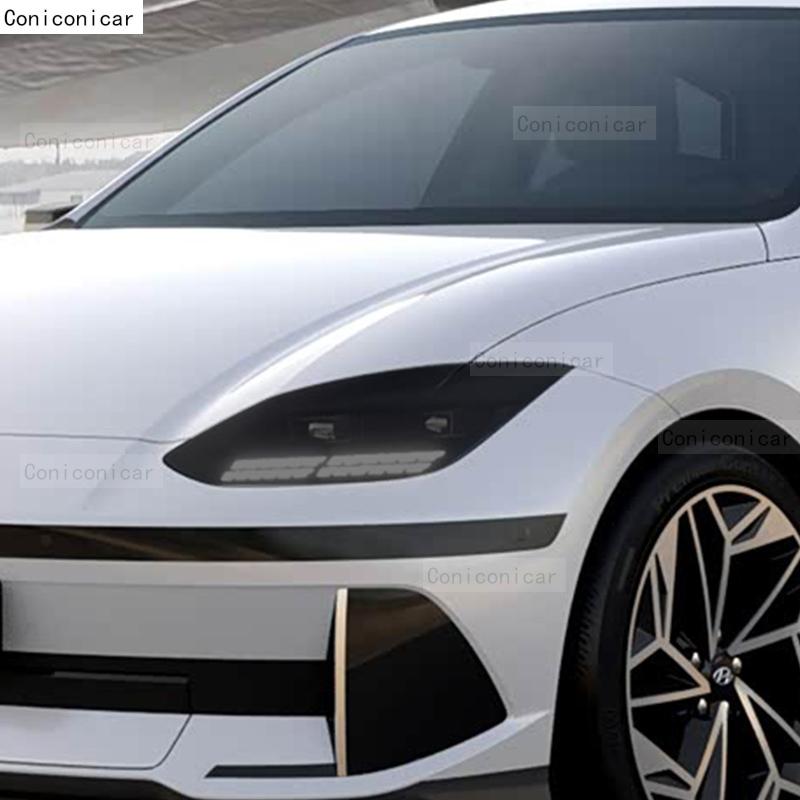 For HYUNDAI IONIQ 6 2025 Car Headlight Tint Black Protective Film Cover Protection Transparent TPU Sticker Accessories