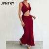 JPNTKY Damen Mode Sommer Frühling Einfarbige Druck V-Ausschnitt Ärmellose Lässige Kleider