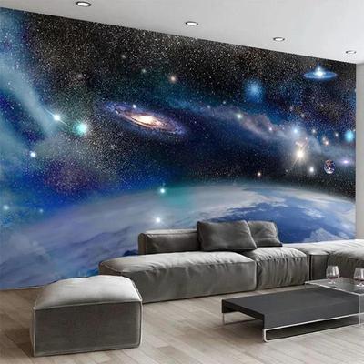 3D Krásná planeta Tapeta Galaxie Krajina Nástěnná tapeta Bar Ktv Dekorace Pozadí Nástěnná malba Freska