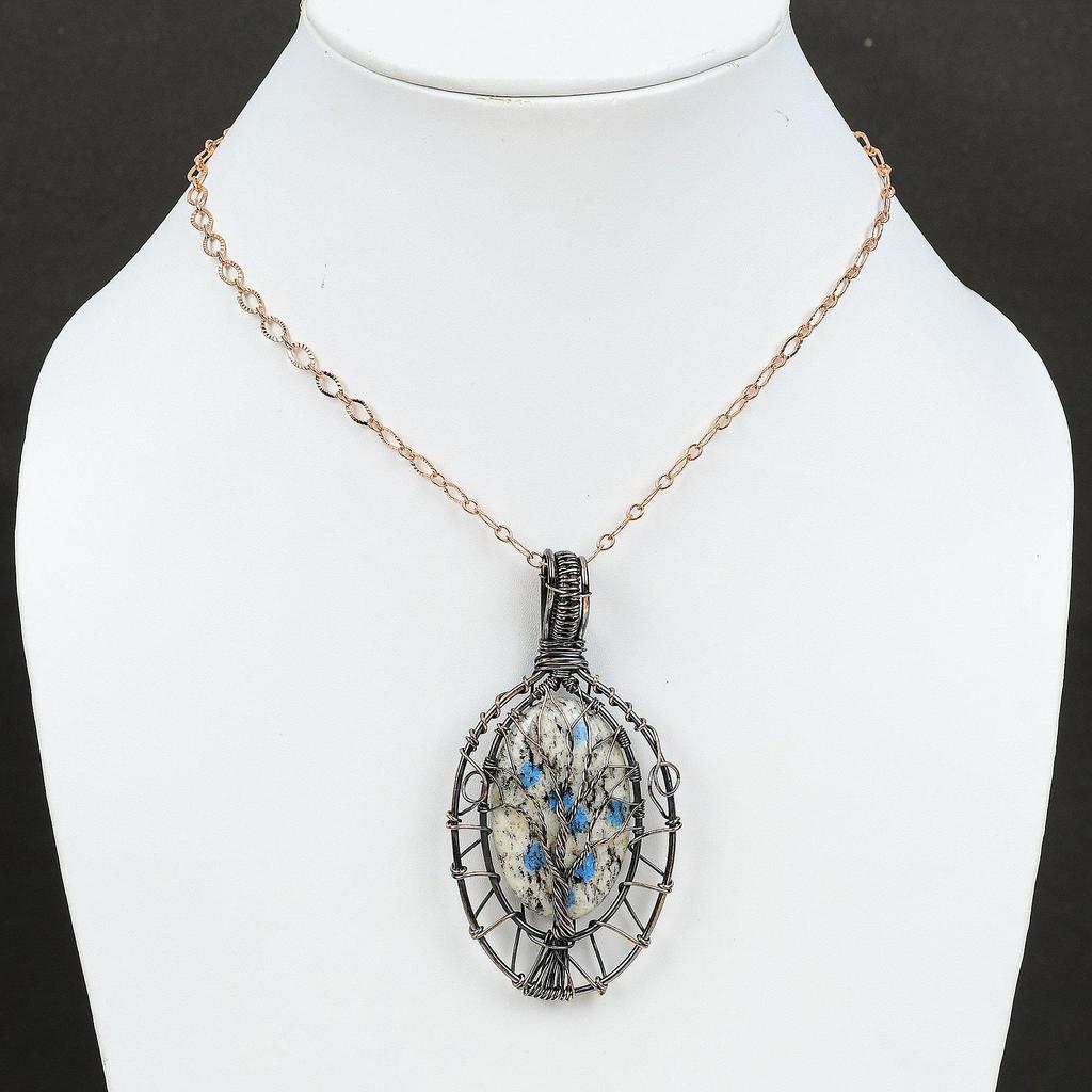 Tree Of Life K2 Jasper Copper Wire Wrapped Pendant Copper Jewelry Handmade Gemstone Pendant Tree Of Life Jewelry Wrapped Pendant For Gift