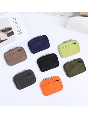 Compact RFID Coin, Card & Key Holder - Anti-Theft, Solid Color Design