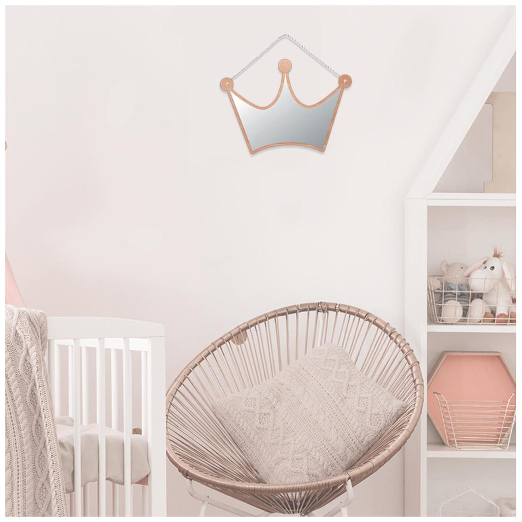 Les Trésors De Lily [A0729] - Kleiner Deko-Spiegel aus Holz 'Krone' - 18x15 cm