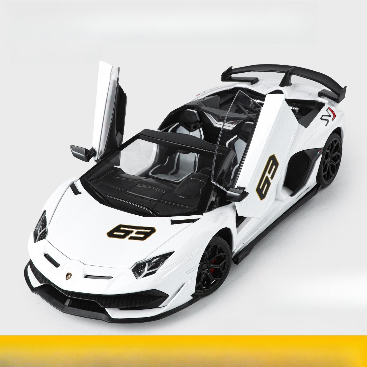 

1:18 Lamborghini Aventador SVJ Hidden Edition Race King Supercar литая модель автомобиля со звуком и светом детская игрушка в подарок