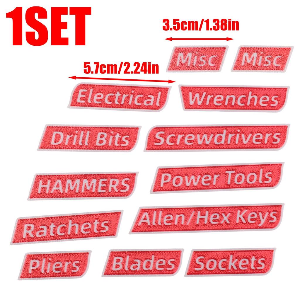 Magnetic Label for Toolbox Waterproof Car Sticker Auto Organizer Label Removable Garage Tool Identification Sticker for Workshop