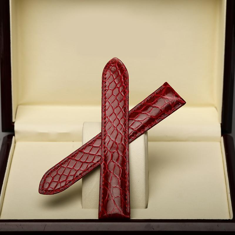 20 22mm Blue Purple Gray Pink Alligator Strap Replacement Cartier Tank London Men Women Folding Buckle Watch Strap Accessories