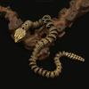 Articulated Movable 34cm Brass Snake Ornament Rattlesnake Sculpture for Home Decor