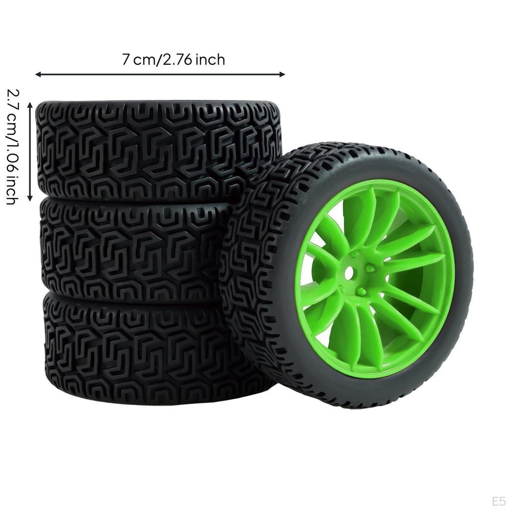 Maze Pattern Tire High Traction 1/10 Scale Rally Car Wheel Set Rubber Tires for Track