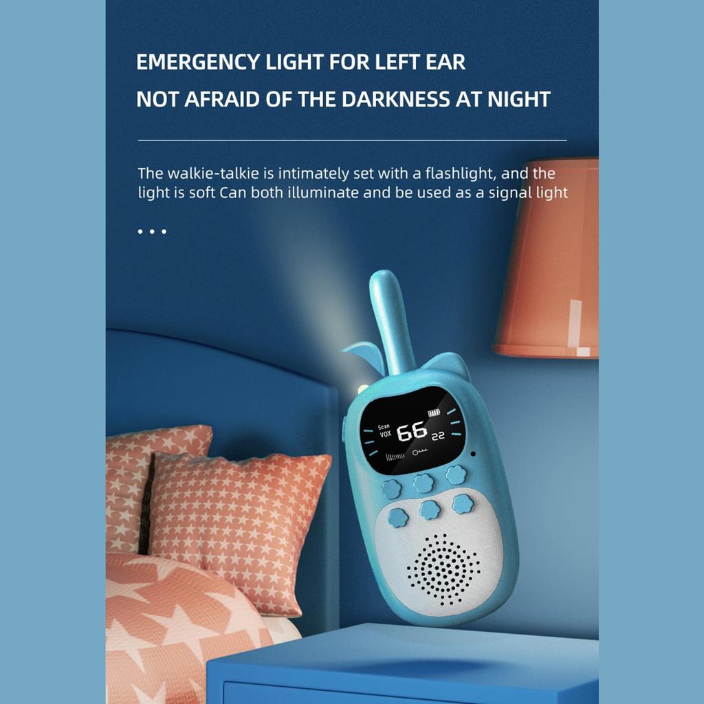 2-pack Barn Walkie Talkies 22 Kanaler Tvåvägsradio 3 KM Räckvidd Handhållen Original