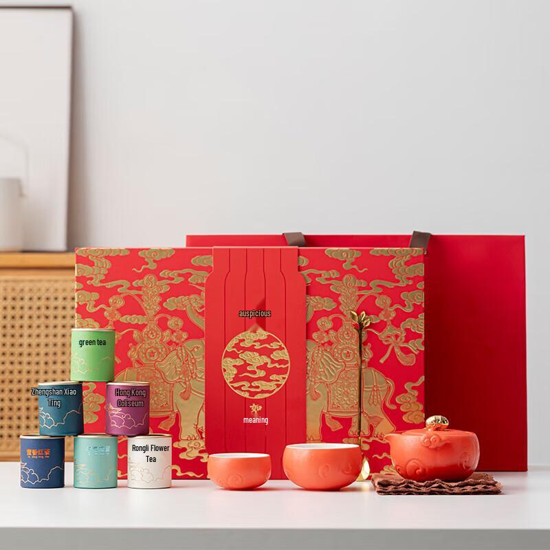 

Auspicious Ceramic Tea Set Gift Box