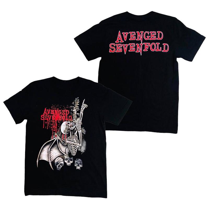 Avenged Sevenfolds Skull Demon American Retro Loose Short Sleeve Dark TShirt M