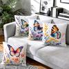 Watercolor Butterfly Flower Cluster Cushions Pillowcase Polyester Cushion Cover Throw Pillow Pillowcover Home Car Sofa Decor