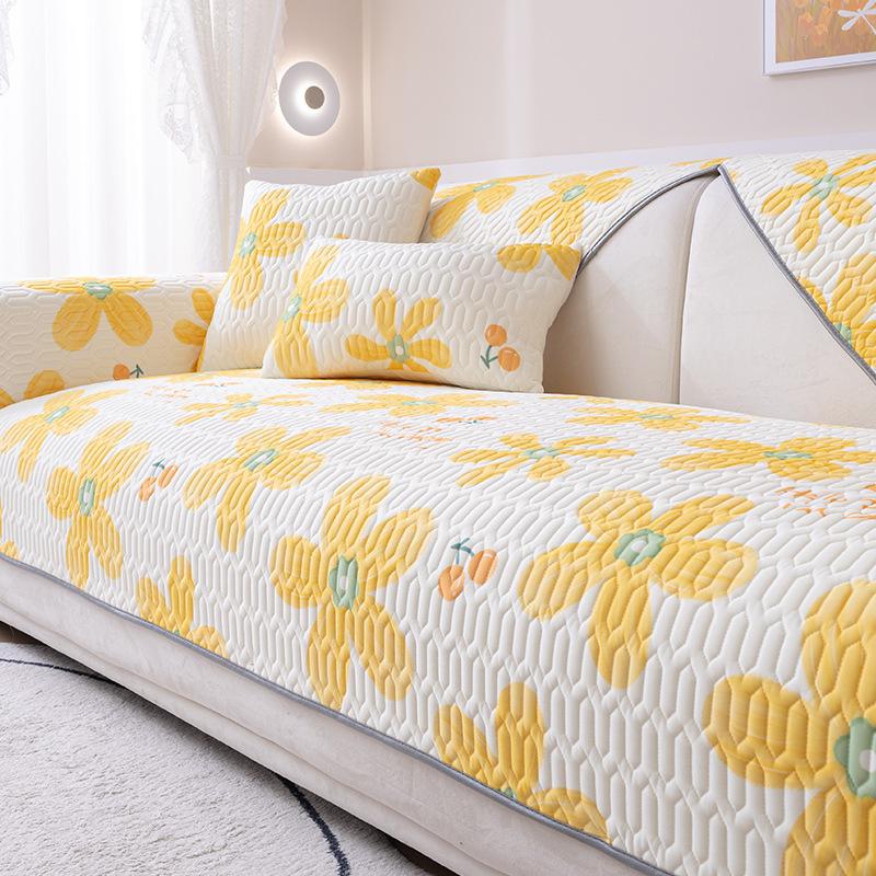 Sofa Cushion Summer Ice Silk Mat Non-Slip Mat Cool Summer Sofa Cover Cover Cloth