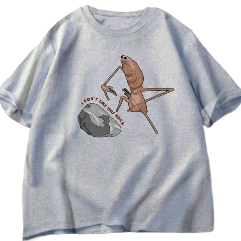 Mens Roundneck ShortSleeve Creative Cartoon Pattern 100 Cotton LooseFitting Casual Clothing Tshirt S