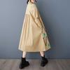Loose Large Size Printed Splicing Casual Simple Sweetheart Long Sleeve Dresses