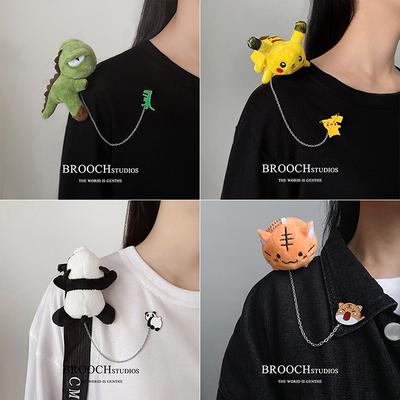 Puppe Tier Brosche Anhänger Cartoon Panda Pin Abzeichen Zubehör für Männer