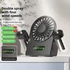 USB Rechargeable Dual Mode Fan 1200mAh Battery Adjustable Speeds Rotating Head Cool Mist Spray Digital Display Portable for Home