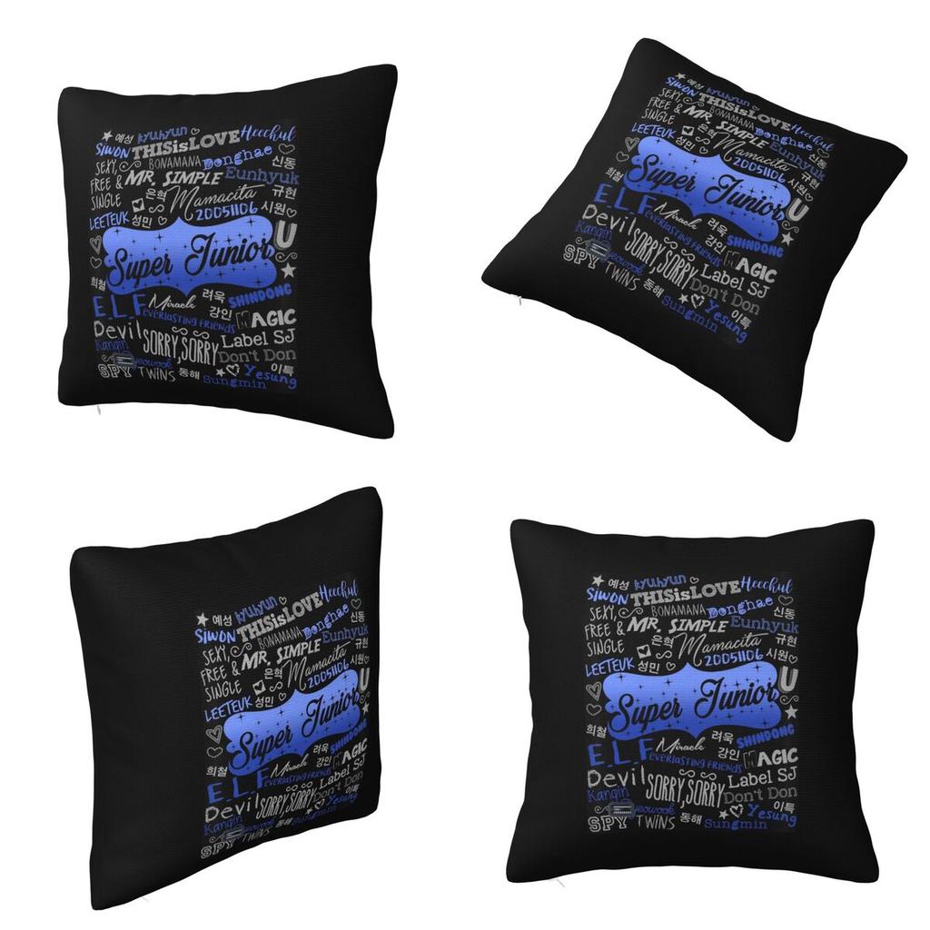 Super Junior Logo  Square Pillowcase Cushion Cover Pillow Case Throw Pillow Cover for Home Sofa Living Room