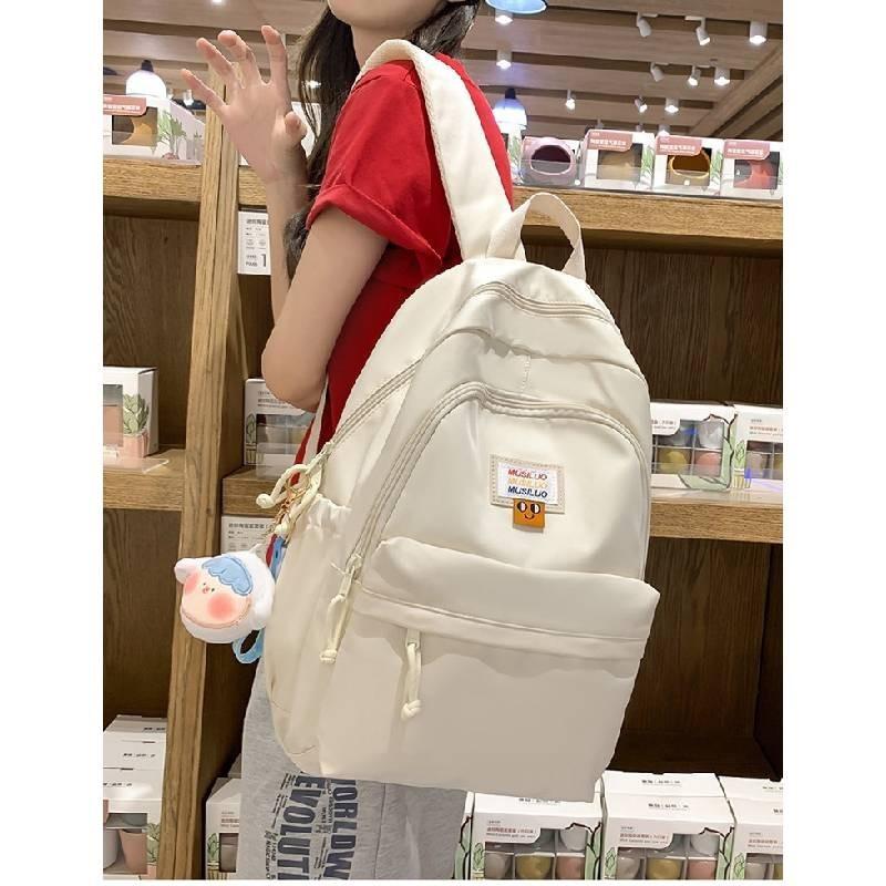 Fashionable Large Capacity Korean Style Backpack Waterproof Nylon School Bag For Men And Women