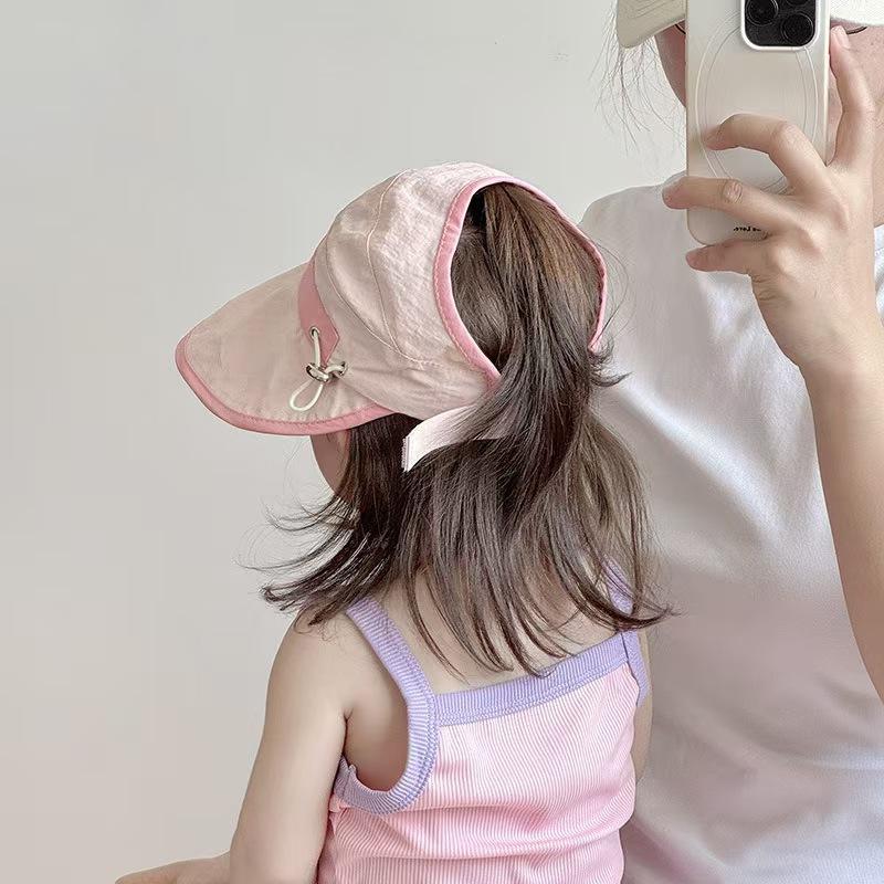 Kids' Sun Protection Hat Summer Quick-dry Anti-UV Open-Top Visor Lightweight Large Brim Toddlers Outdoor Clothes Accessories
