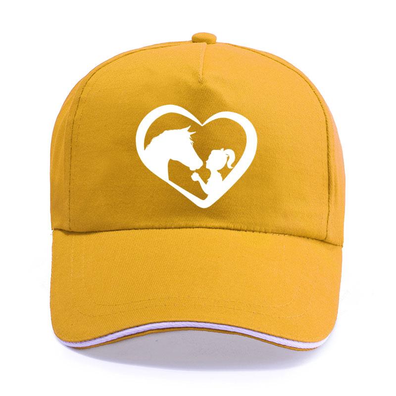 New Summer Horse With Girl Baseball Cap Unisex Women Unisex Cotton Love Animals Hat Snapback Hats Trucker Caps