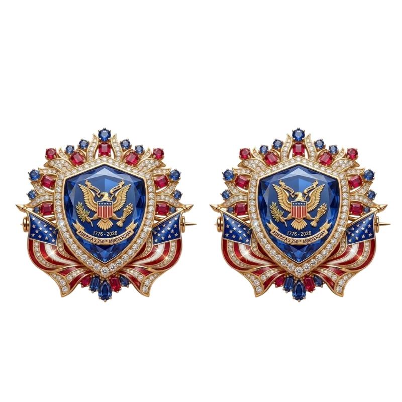 Spilla Commemorativa Spilla da Bavero per Abiti della Celebrazione del 250° Anniversario, Accento di Gioielleria Patriottica per Giacche e Cappelli