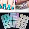 12 sfaturi/coală DIY Vinyls Nail Stencil 24 stiluri Laser Silver Nail Art Stickers Șablon de ștampilă Instrument de model de manichiură