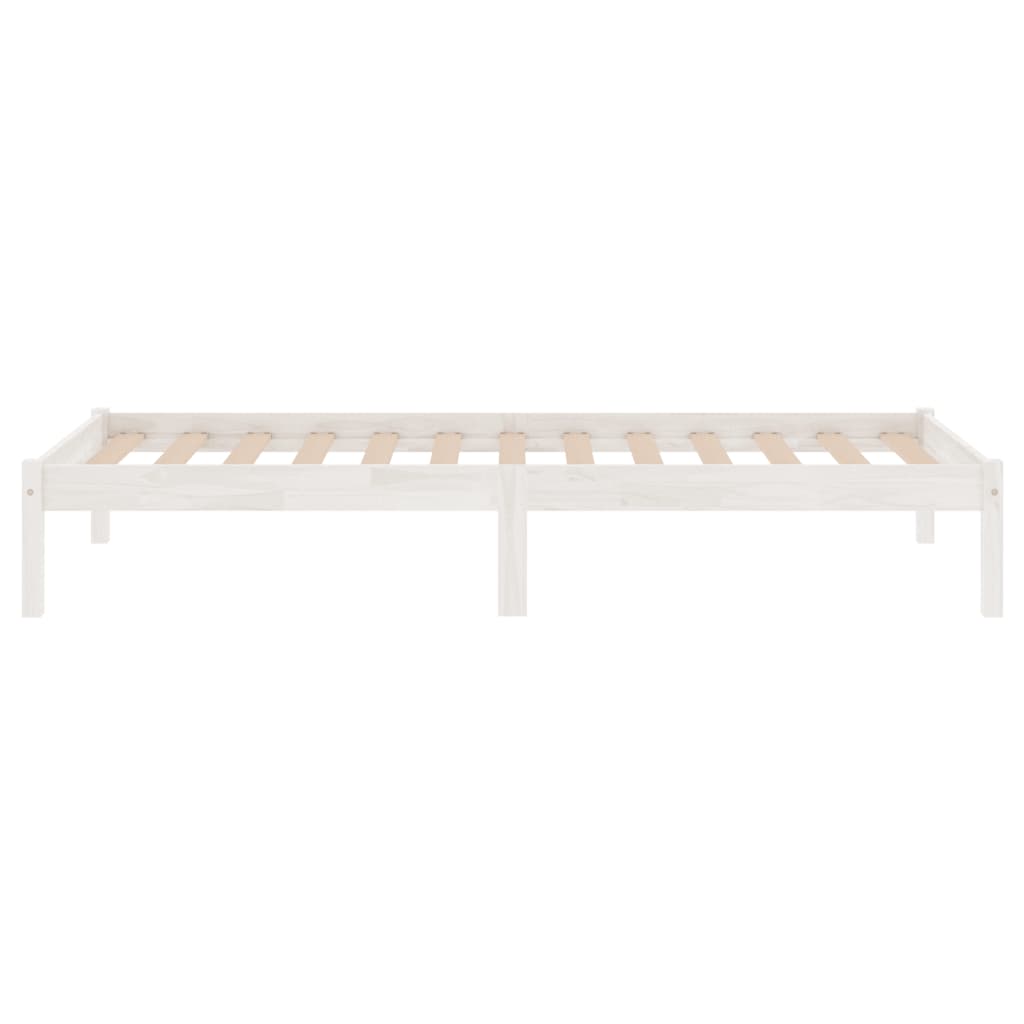 Vidaxl Bed Frame, White, Solid Pine Wood, 90 X 200 Cm