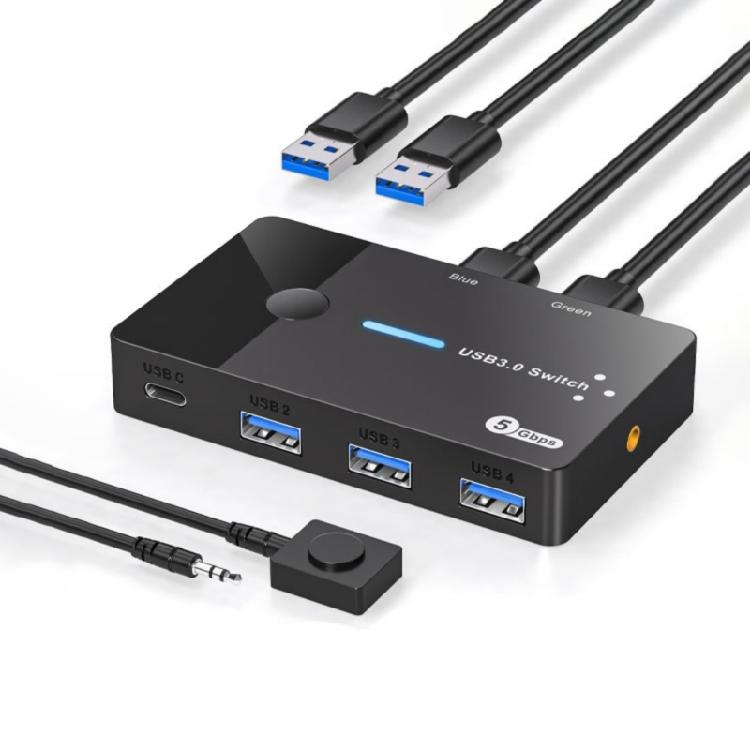 

KVM 2 In 4 Out Switcher USB Selectors for PC Share Monitors Mouse Keyboards 4 Port Selectors Switcher for Computer 1