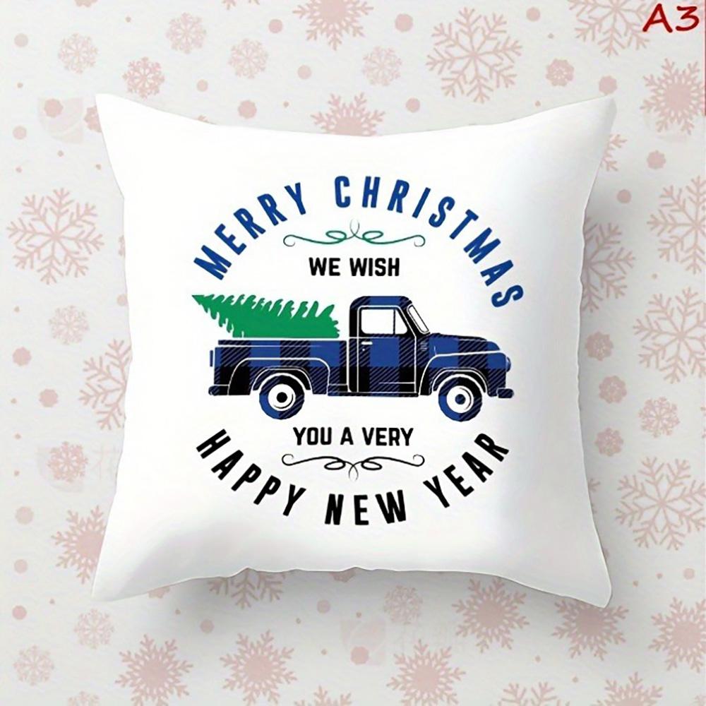 Christmas Themed Pillowcases: Festive Designs for a Cozy Holiday! Sofa Room Cushion Cover Home Decoration New Year Gift