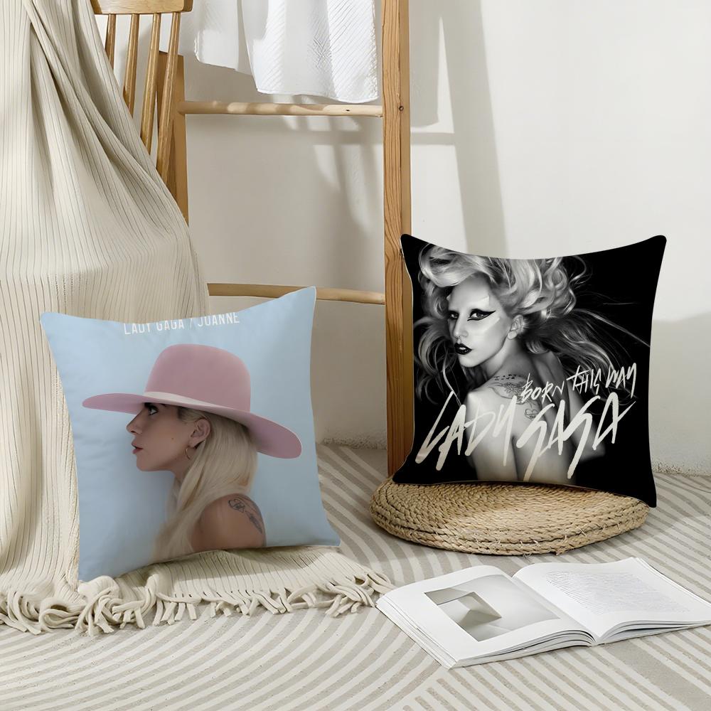 Lady Gaga Cushion Cover Breathable Linen Pillow Cover Skin-Friendly Home Decor Pillowcase With Hidden Zipper