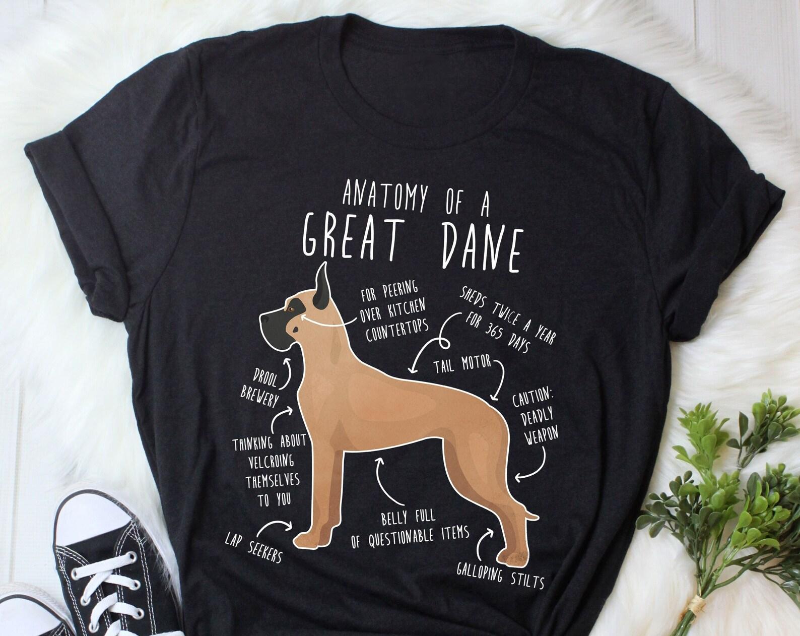 Fawn Great Dane Shirt, , , Funny Dog Lover Gift, Cute Cropped Great Dane T-shirt, Great Dane Mom, Dog Dad Tshirt, Pet Tee, Anatomy 140