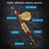 5Pcs Blade Rotating Spinner Metal Lures with Treble Hooks Streamlined Design Bright Colors Artificial Spoon Baits Freshwater Fishing Baits
