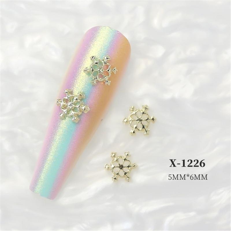Create Beautiful Nail Designs with 10pcs Shimmering Snowflake Nail Charms Nail Decorations
