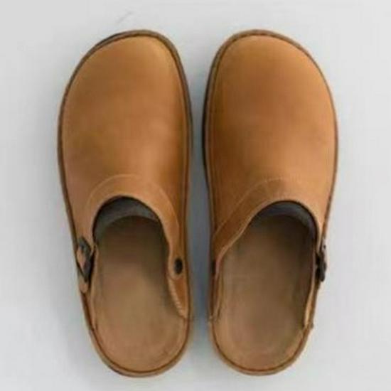 Men's Plus Size Peep Toe Buckle Strap Sandals - Wedge Heel (Size 48)