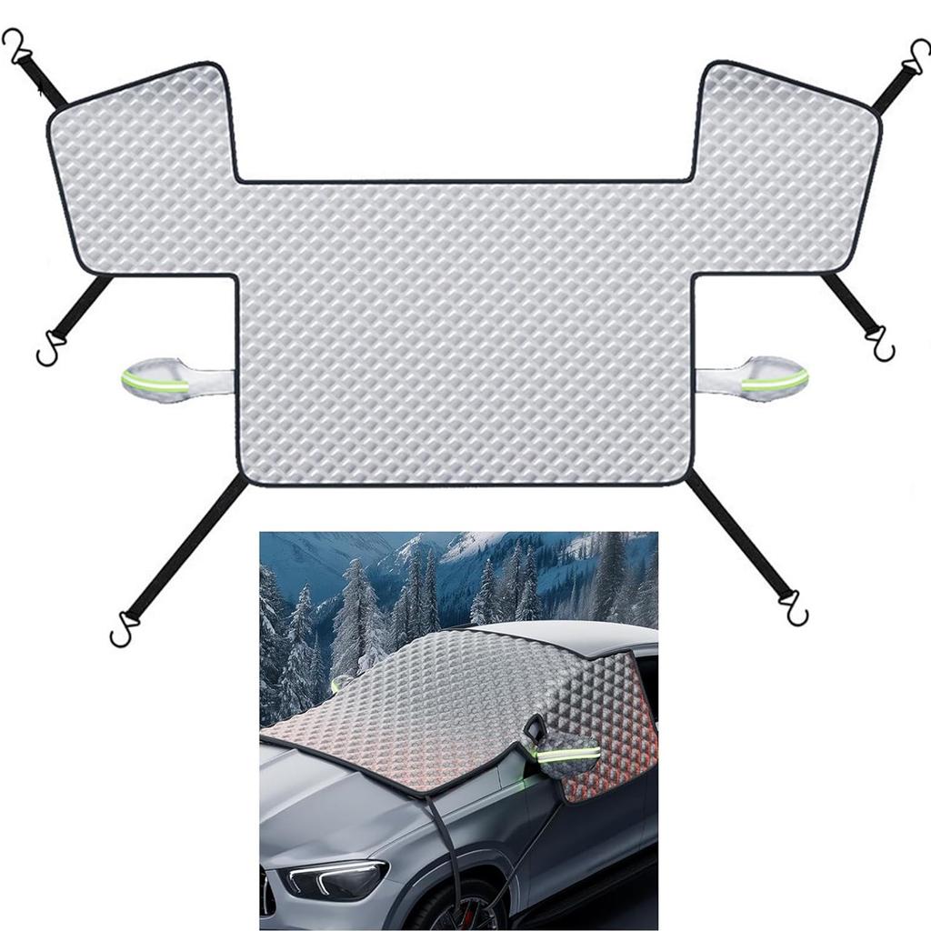 UGSHY Car Half Car Cover Sunshade, Windshield Hood Front Window All- Frostproof Car Cloth, Outdoor Foldable Protective Co
