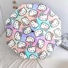 Ombrello pieghevole automatico con motivo Hello Kitty su sfondo sfumato, design portatile e pieghevole, 8 stecche, un regalo di Natale o di compleanno.