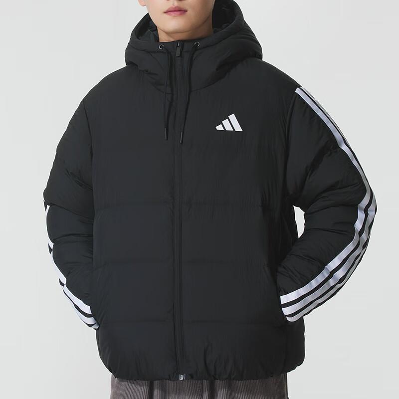 adidas ESSENTIALS 3 Stripes Down Jacket Men's Black KH3987