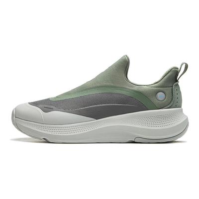 Soft Go Fabric Comfortable Fashion Trendy Non-Slip Wear-Resistant Low-Top Casual Shoes Men Sneaker Gray Green AGLU099-2