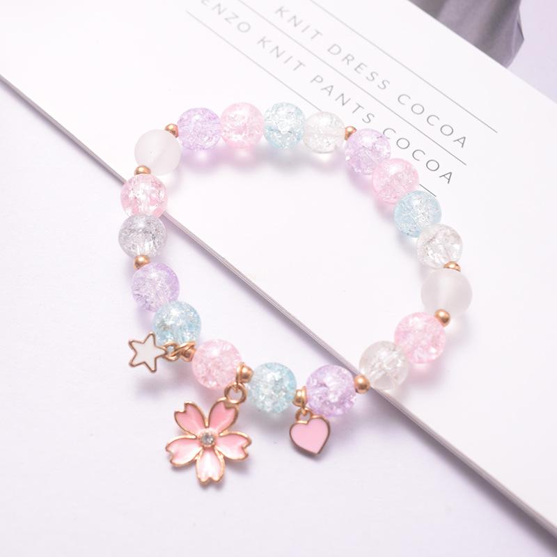 Crystal Bracelet Alloy Colored Beaded Bracelet Student Friendship Fashion Bracelet Bead Glass Hot Selling New Cartoon