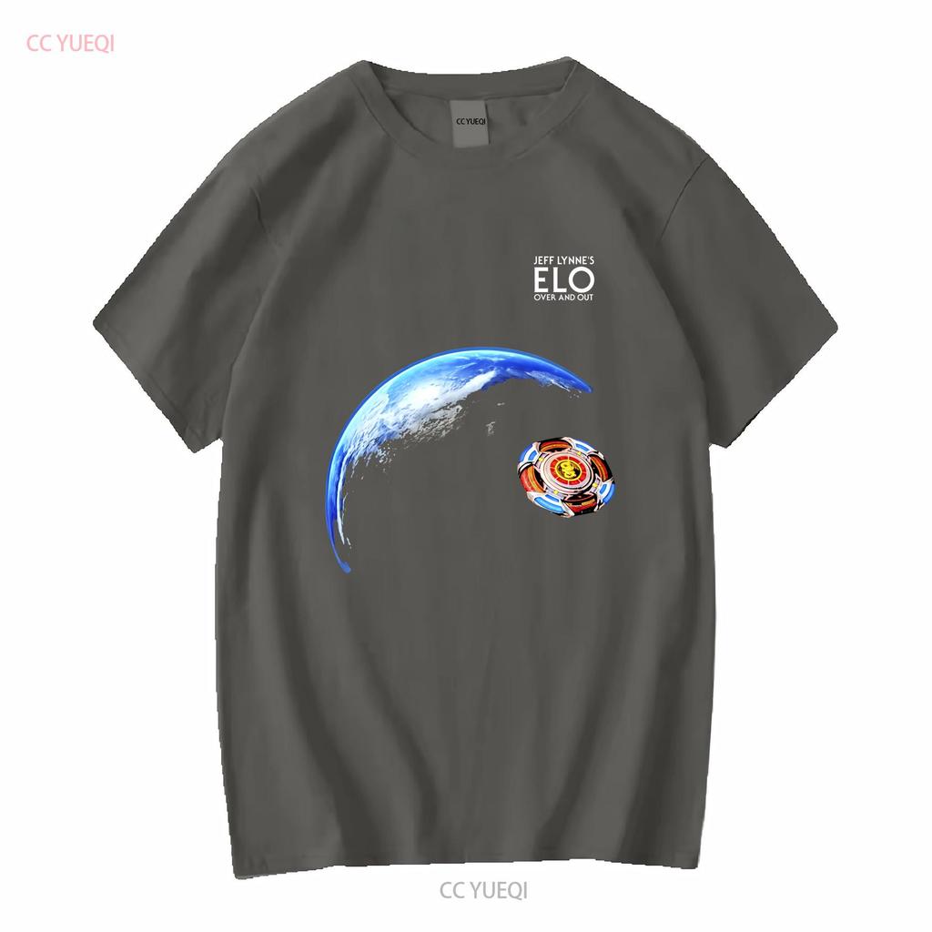 Jeff Lynne S Elo Over And Out Electric Light Orchestra World Spaceship T Shirt Vintage Washed Streetwear Versatile Breathable