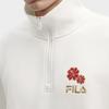 FILA Original Half-Zip Classic Vintage Simple Casual Comfortable Sweatshirt Unisex sweatshirt Steam-White F51U619204FIV