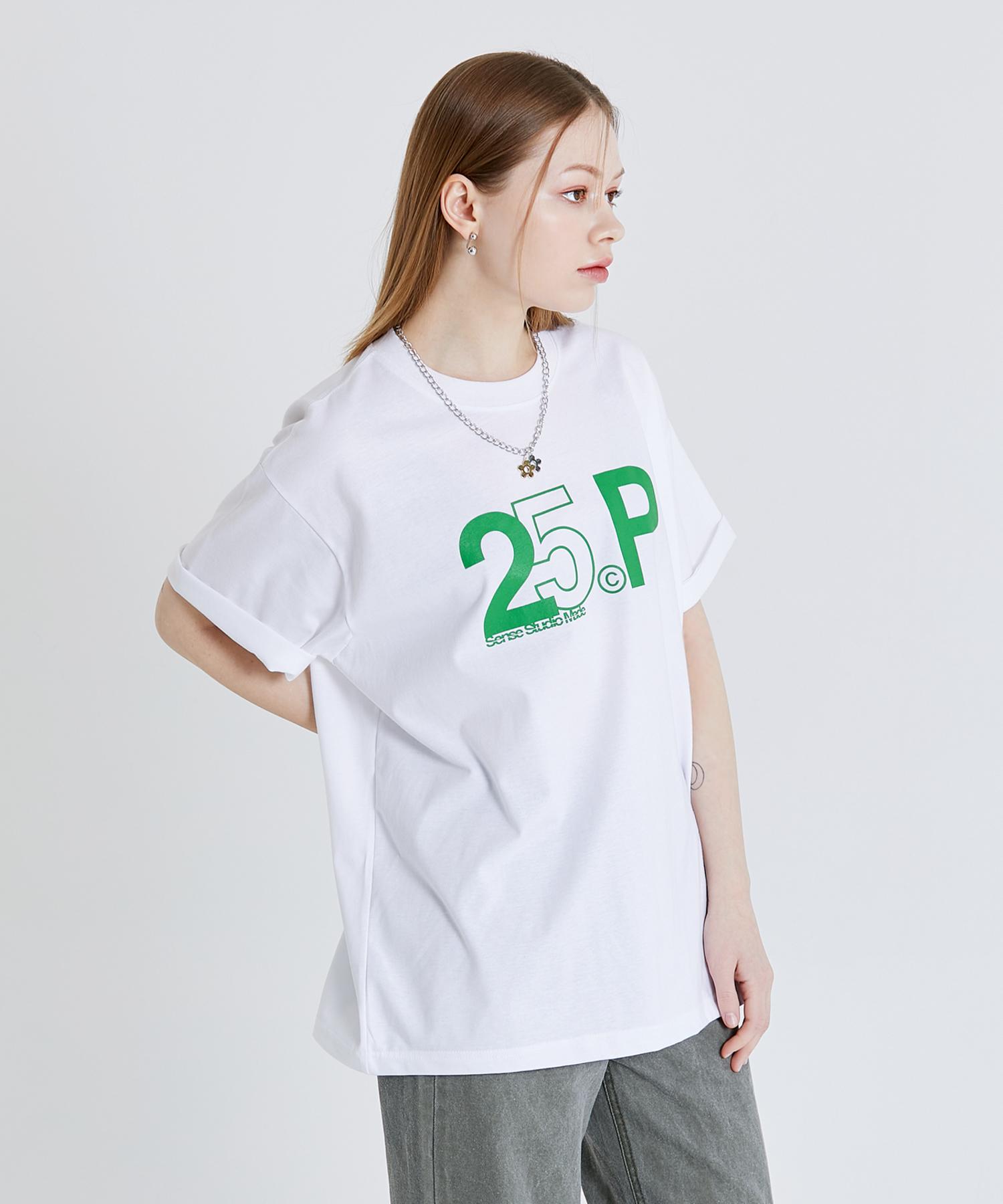 Twenty-Five Percentage 25P Sense Logo Silket Cool Cotton Short Sleeve T-Shirt 25Pu3Mts07Gn 25Pu3Mts07Gn Green L/Free