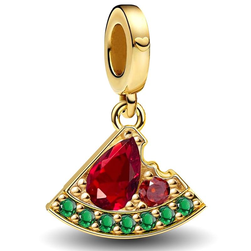 Copper Pink Cake Cherry Pineapple Strawberry Cherry Pendant Charm Ball Suitable For Bracelets Diy Women'S Jewelry