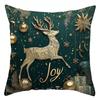 Seasonal Printed Christmas Linen Decorative Cover for Sofa Holiday Home Decor