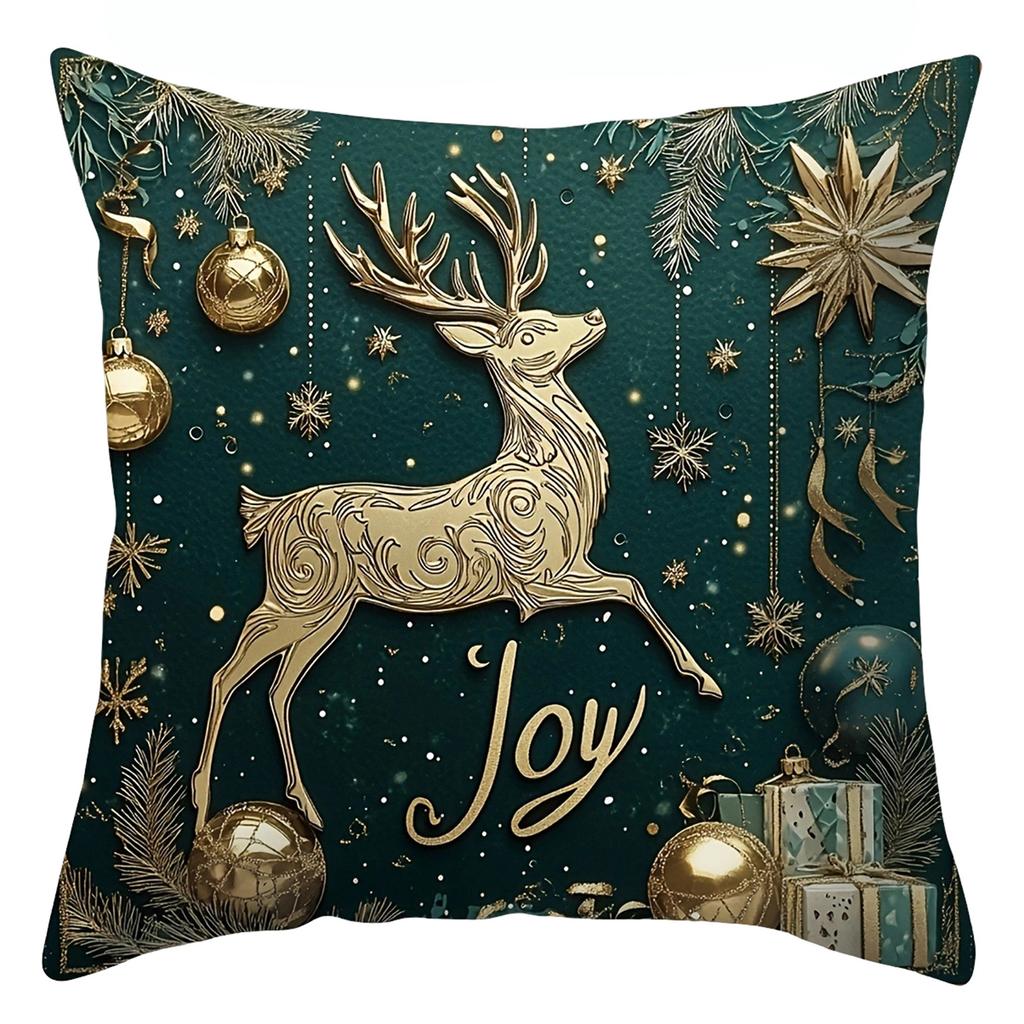 Seasonal Printed Christmas Linen Decorative Cover for Sofa Holiday Home Decor